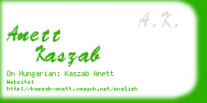 anett kaszab business card